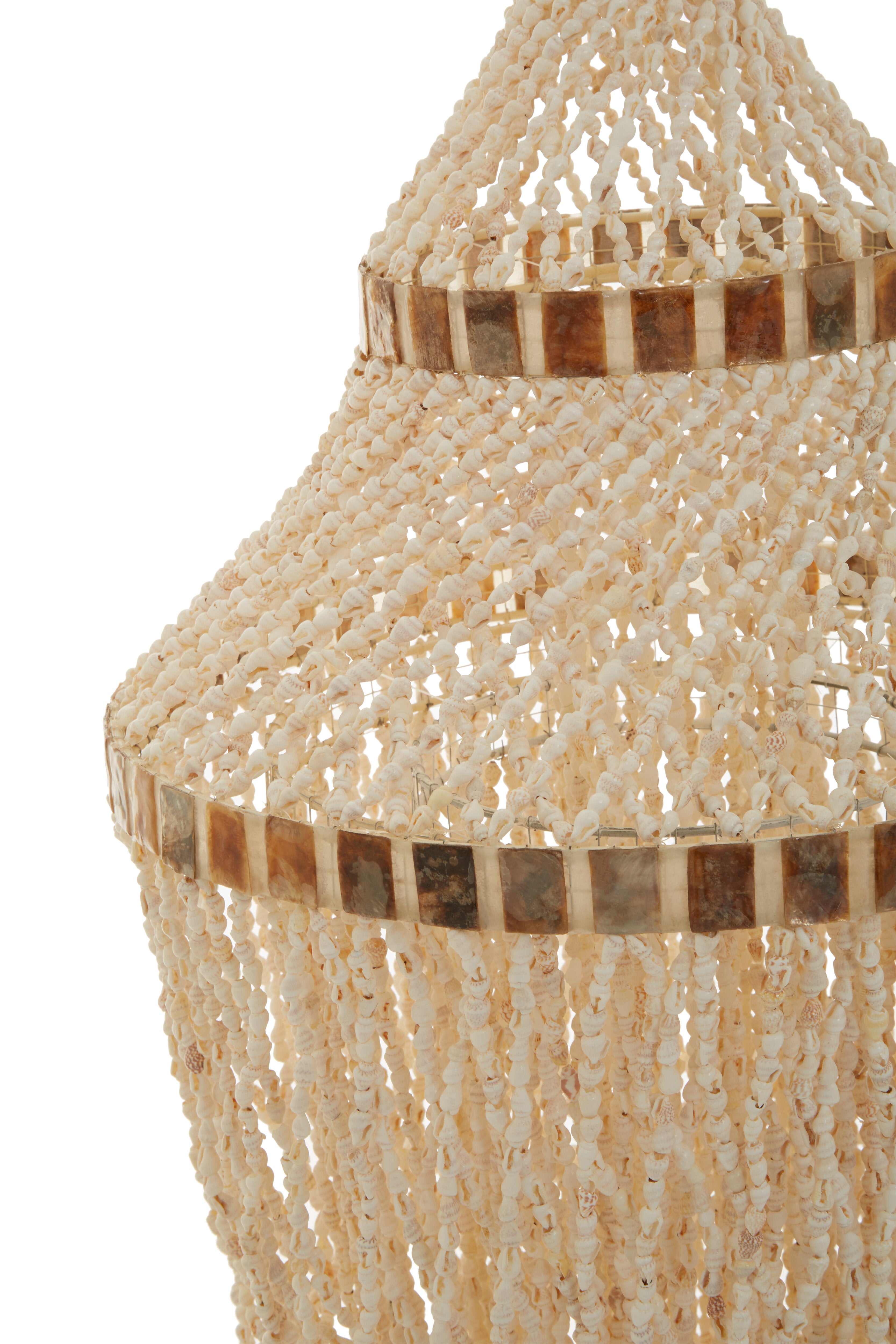 Catena Natural White & Amber Shell Large Pendant Shade